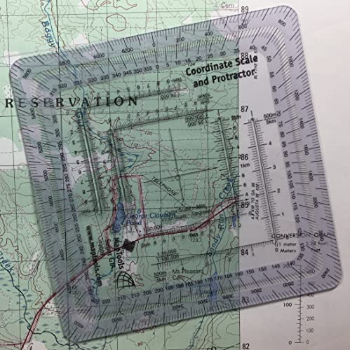 Maptools Improved Military Style Mgrs/Utm Coordinate Grid Reader, And Protractor #TOP1