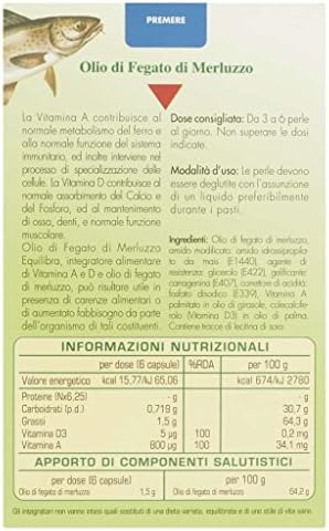 Equilibra - Olio di Fegato di Merluzzo, 60 Perle - [pacco da 2] :  Amazon.it: Salute e cura della persona