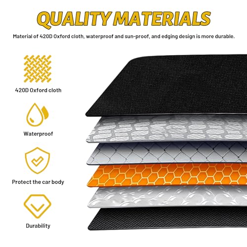 Image of 420D Waterproof car Cover Compatible with 2007-2025 Jeep Wrangler JK JL 4-Door, Outdoor Waterproof All-Weather car Cover, Sun Protection, Frost Protection, Snow Protection, with Door Zipper