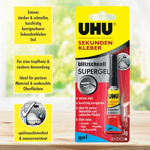 UHU Sekundenkleber blitzschnell SUPERGEL 3g
