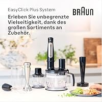 Braun MultiQuick 7 MQ 7000X Stabmixer - Pürierstab mit abnehmbarem edelstahl Mixfuß mit ActiveBlade Technologie zum Pürieren der härtesten Zutaten, inkl. 600 ml Mix- & Messbecher, 1000 Watt, schwarz – Ansicht 2