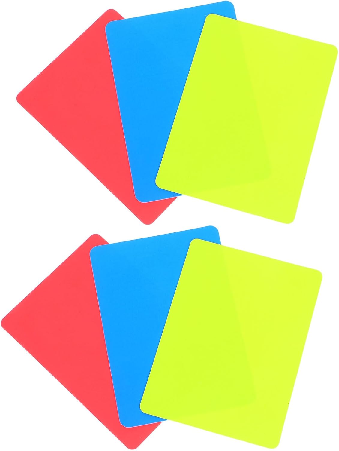 jojofuny Soccer Referee Cards Set 6-Pack Red Yellow Blue Penalty Cards for Football Matches Official Referee Cards Accessory for Warning Ejection Delay Calls 4.13 X 2.95 in