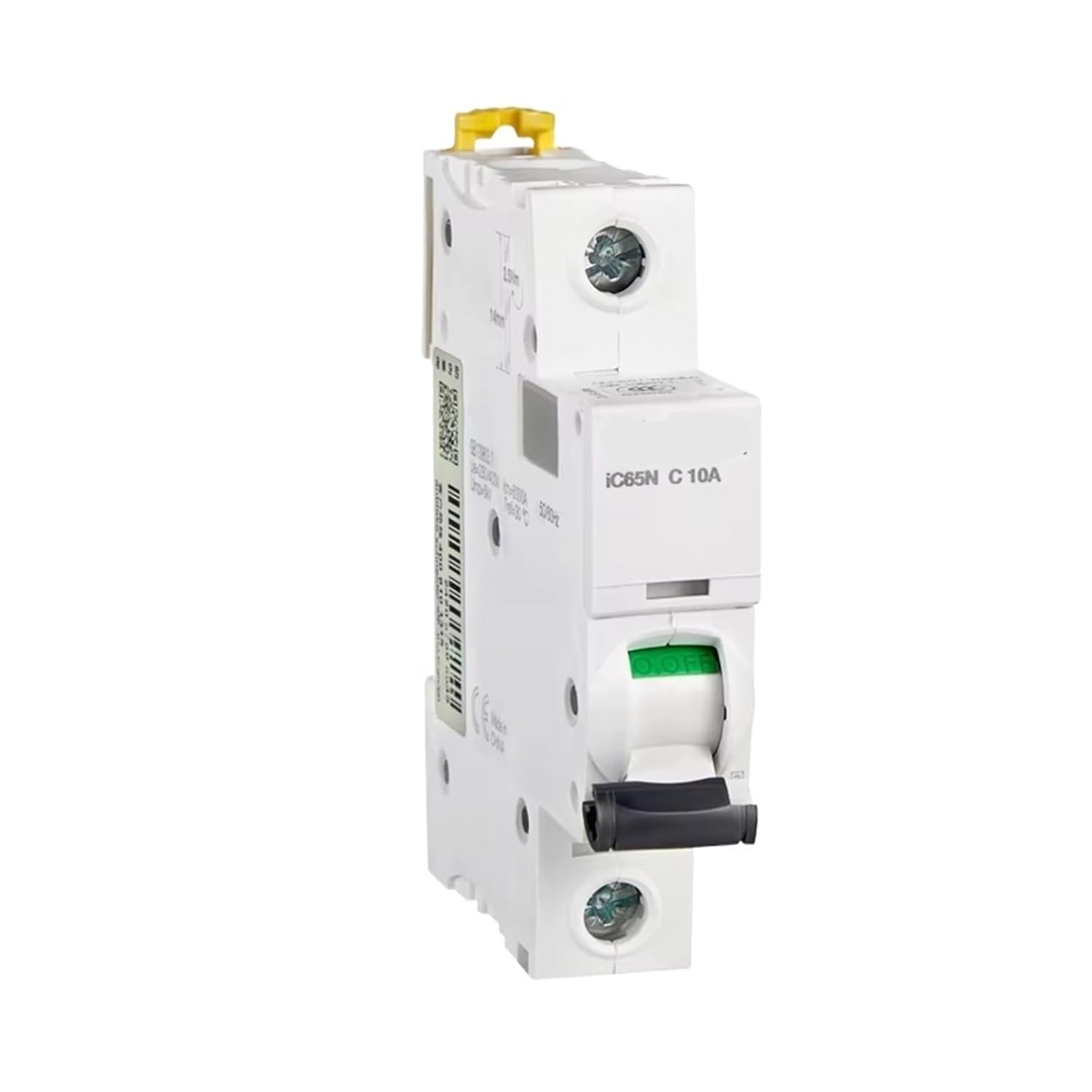 IC65N 1P Miniature Circuit Breaker, C Curve, 1A-63A Options, 380V AC Rated, DIN Rail Mount, Thermal Magnetic MCB for Home Panel, Lighting, Socket Circuits(1A)