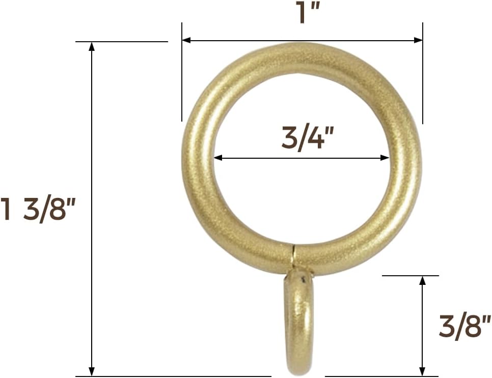 TWOPAGES 16" to 28" Gold Cafe Curtain Rod with Rings, Short Adjustable Rod Set Perfec for Café Curtains and French Doors, 1 Pack