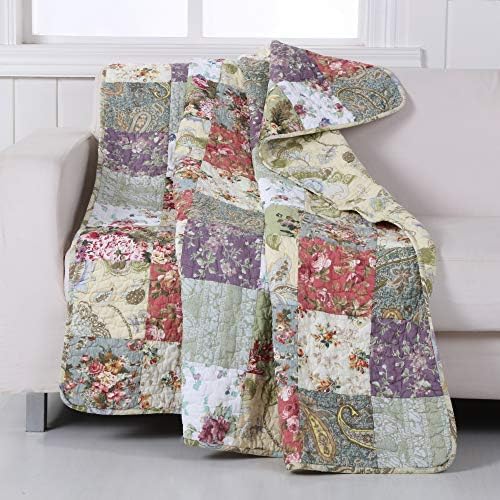Greenland Home Blooming Prairie Quilted Patchwork Throw - 1