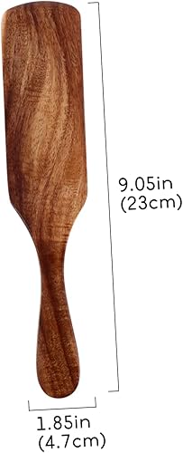 Miniatura 2 de Cabilock Cucharas de mango de ensalada de teca para servir sin suministros y para mezclar con agitación, cabezal de parrilla, herramientas de