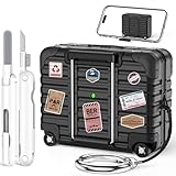 for AirPods Pro 3 Case 2025 with Lock and Phone Stand,Cute Funny Suitcase Design AirPods Pro 3rd Generation Case with Cleaner Kit & Keychain,Hard Protection Air Pods Pro 3 Cases for Women Men-Black