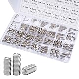 JOYELEC 533 Pezzi Viti a Brugola Senza Testa con Estremità Concave,Set Assortito in Acciaio Inox 304, Filettature Metriche M3-M8,Viti a Esagoni Incassati per Hardware Domestico,con 5 Chiavi a Brugola