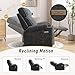 HAOMARKETS Electric Recliner Chair, Soft Fabric Power Recliners with Metal Cup Holders, Single Overstuffed Heavy Duty Reclining Sofa Chairs for Living Room Bedroom, Dark Grey