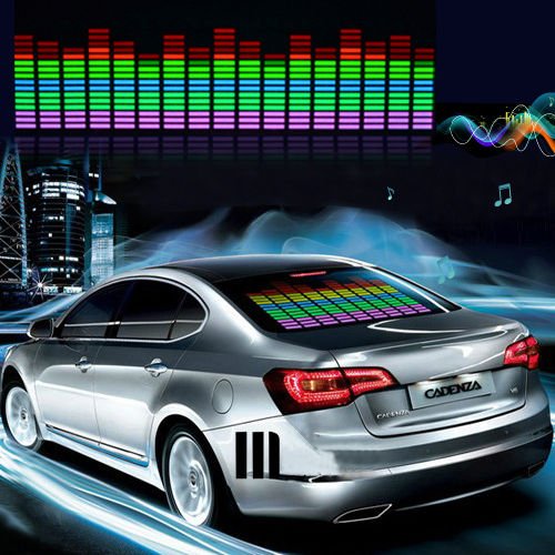 F & B LED LIGHTS Sound Music Beat Activated Car Stickers Equalizer Glow Colorful Audio Voice Rhythm Lamp(90cm X 25cm)