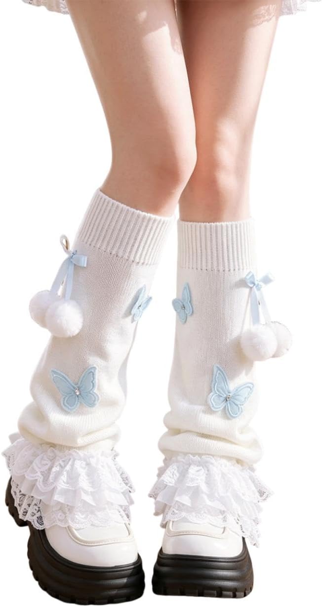 WODECASA Knit Leg Warmers for Girls,for Daily Wear, Cosplay, Photoshoots
