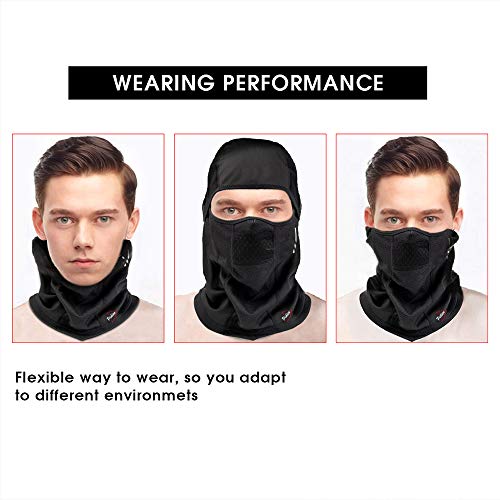Ski Mask For Men Women Balaclava Face Mask Men Cold Weather Balaclava Warmer Windproof Hunting Cycling Motorcycle Neck Gaiter Warmer Winter Gear Black #TOP4