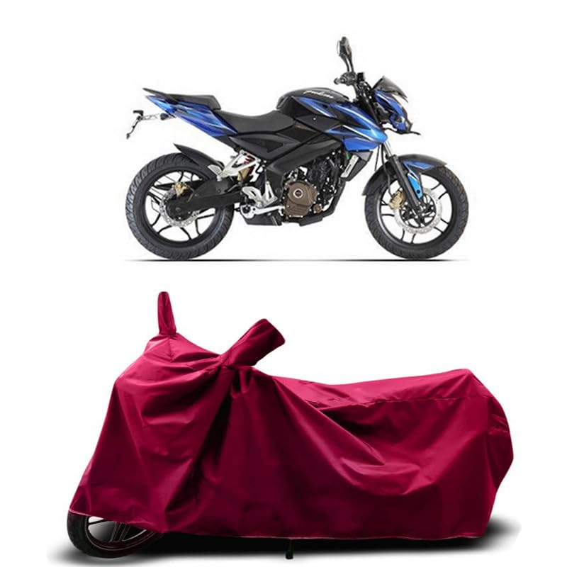 Image of DUFFEL-Two Wheeler Bike Body Cover Compatible for Bajaj Pulsar 200ns Fi Bs6 Heat Protectio /UV-Rays /Birds Dropping /DustProof /Waterproof Indoor Outdoor and Parking Full Body Protection [MAHROON]