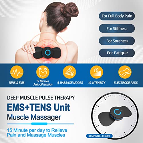 Tens Unit Back Pain Relief Muscle Stimulator Deep Tissue Ems Rechargeable Portable Mini Massager Electronic Pulse Therapy Machine For Back Arms Shoulder Leg Neck Pain Relief (Fsa Or Hsa Eligible) #TOP1