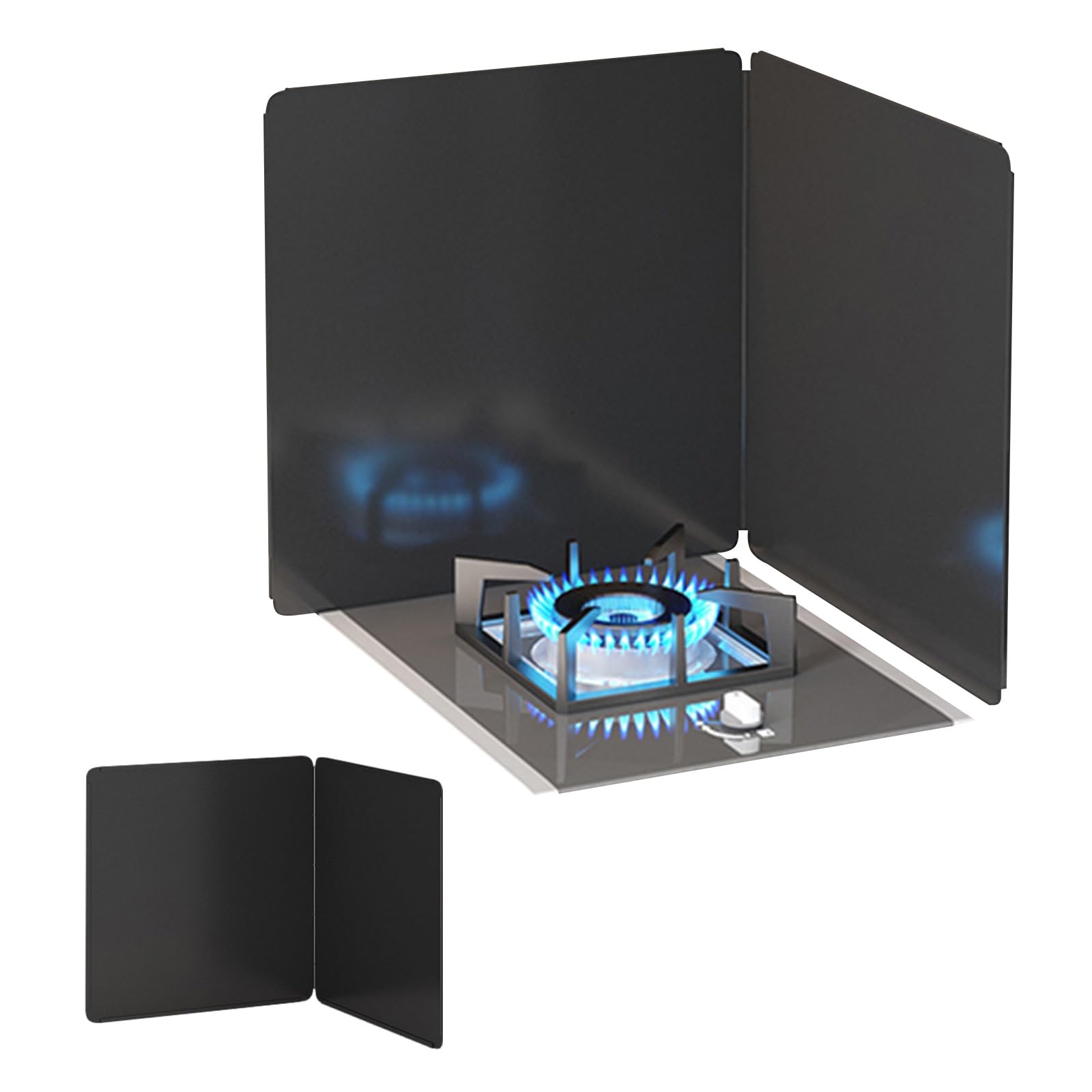 EAmrfvqt Stainless Steel Foldable Splash, Foldable Stainless Steel Splatter Guard, Black, Multiple Sizes(30x30cm)