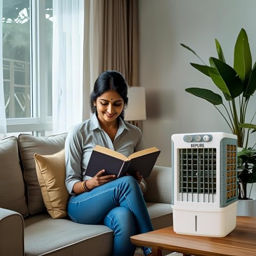 Image of Bepure Brisco 12L Air Cooler | Air Delivery upto 1500 M3 /H | Low Noise Operation | Low Power Consumption | 3 Side Honeycomb Cooling Pad