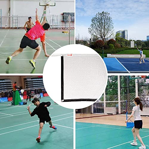 Sanung Badminton Net, Standard Size All-Weather Volleyball Badminton Net Replacement for Indoor Outdoor Use, Portable Badminton Mesh Net with Storage Bag - Thumbnail 7