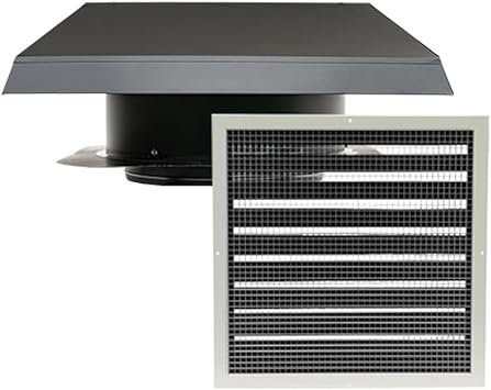 Quietcool RM WHF-4.0-DG1 Roof Mount Whole House Fan - For Flat Roof Homes with No Attic - Up to 3543 CFM - As low as 219 Watts - Three Speed - Included 24" Damper Grille, and Wireless RF Control