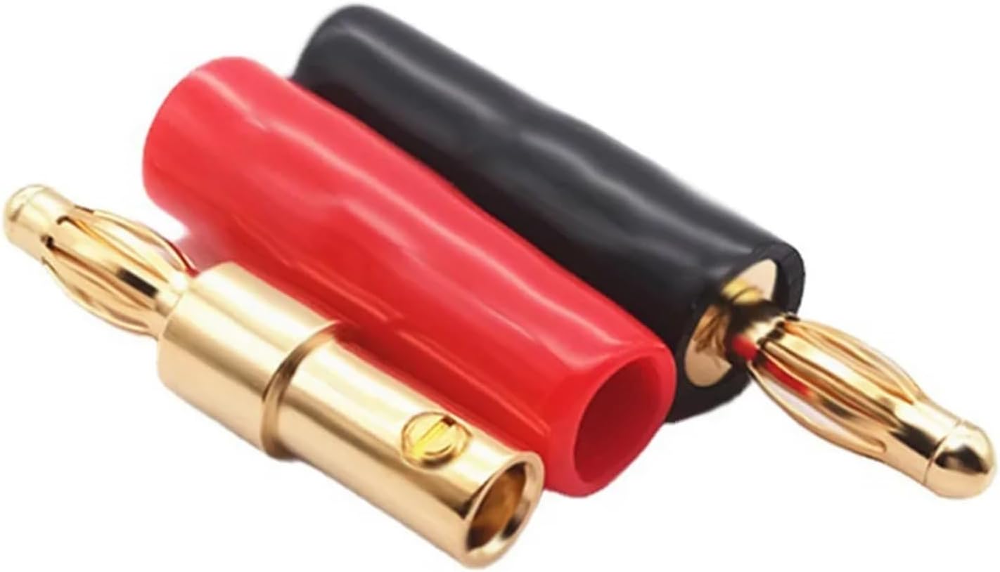 Audio Gold Plated Speaker Cable Wire Connector Banana Jack Screw Lock Speaker Banana Connectors(50 Pieces)