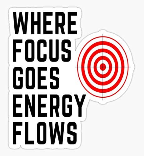 Tony Robbins Motivation - Where Focus Goes Energy Flows - Pack of 3 Stickers - A