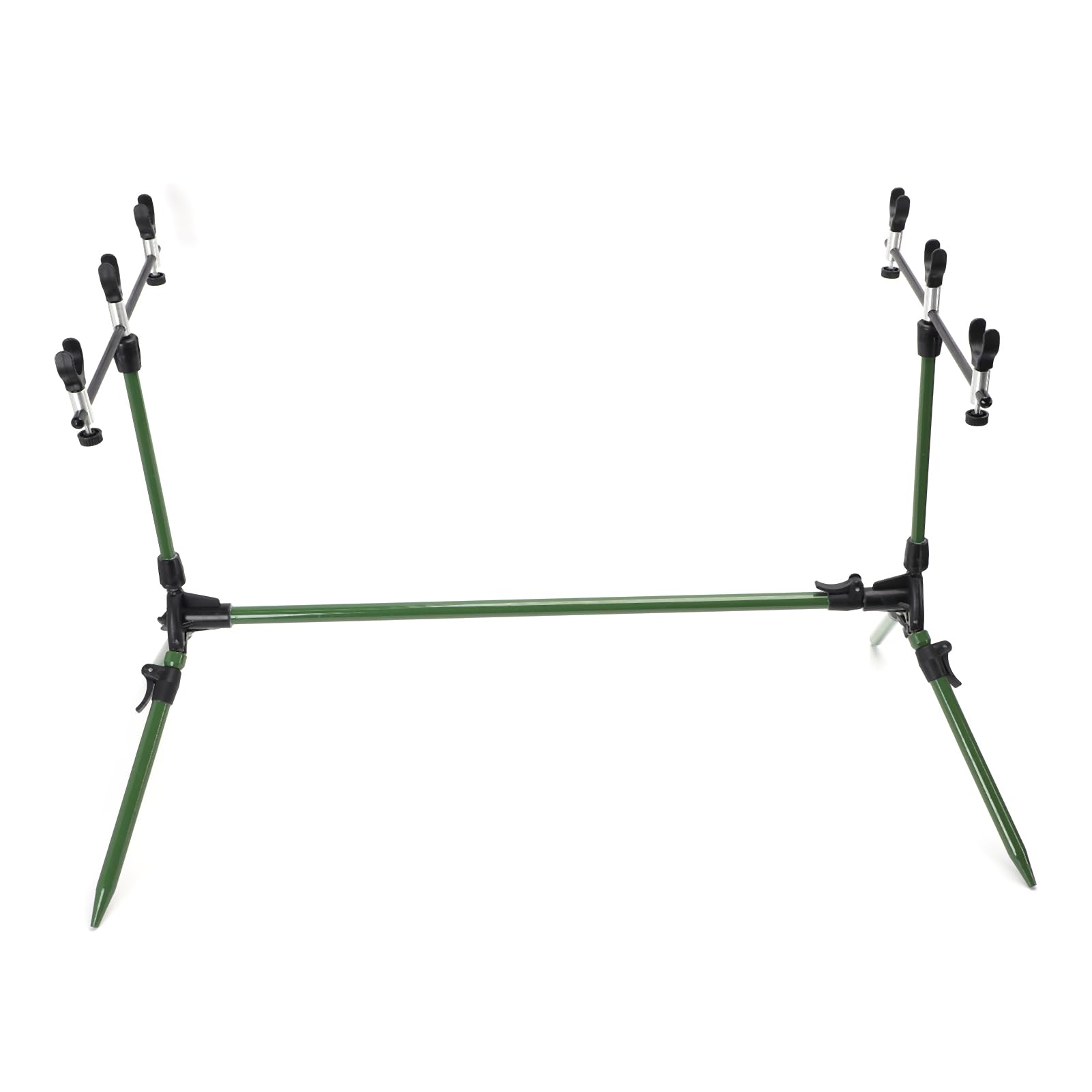 Supporto per Canna da Pesca Regolabile Supporto per Pod in Alluminio Portatile per Pescatori Leggero e Facile da Trasportare 6 Canne 83 X 53 X 42 Cm
