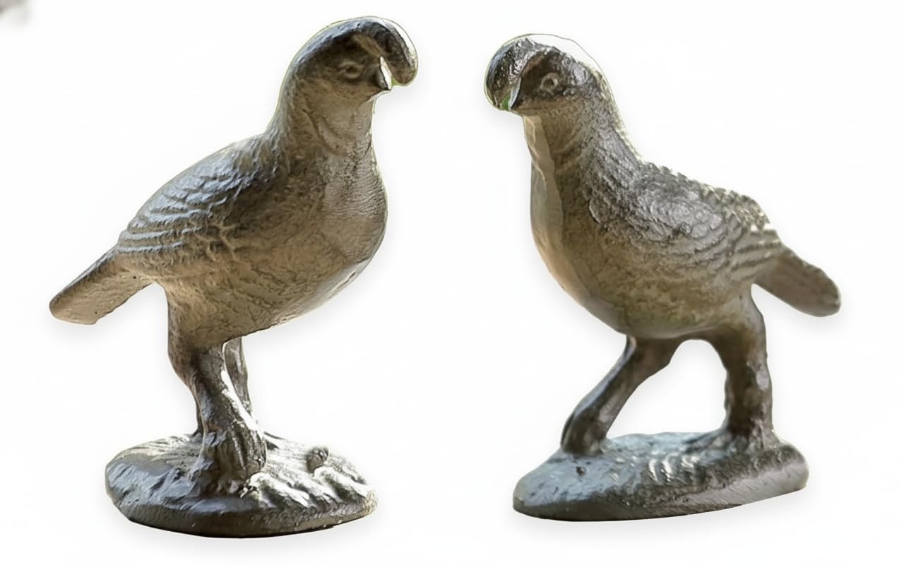 Cailles en fonte statuettes stables contre le vent pour pot de fleurs