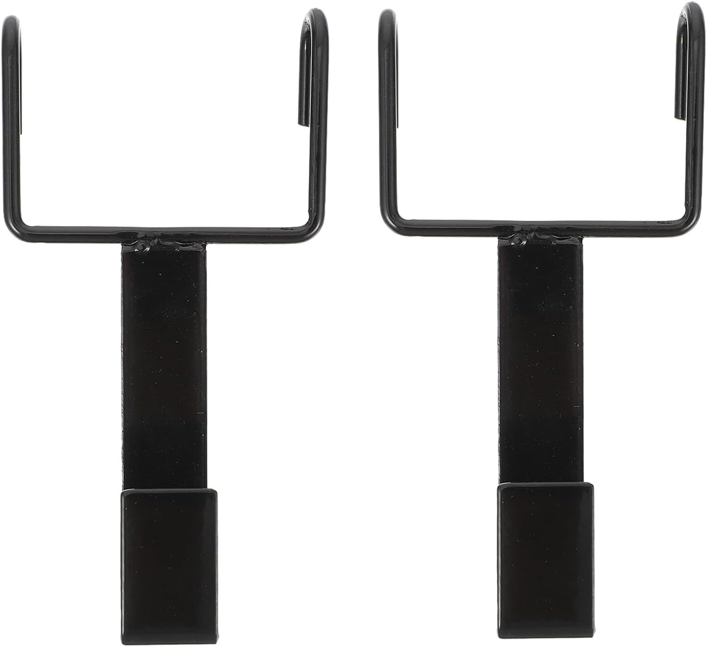Ipetboom 2pcs Christmas Wreath Hanging Hooks Double Wall Storage Hooks Iron Black Garland Hangers for Front Door Decoration and Festival Use