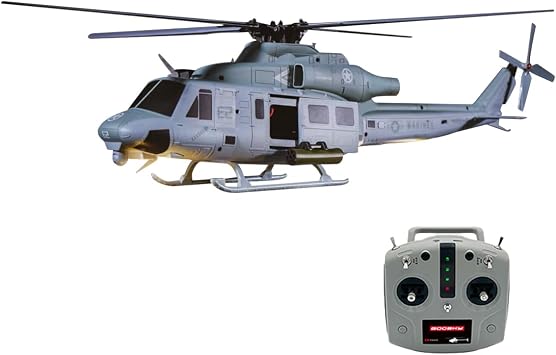 GOOSKY E2 UH-1Y 2.4G 6CH RC Helicopter, 1/35 Scale Military Camo with GPS Hold, Lidar Positioning & One-Key Return, 15 Min Flight Time, Gift for RC Enthusiasts & Outdoor Hobbyists RTF
