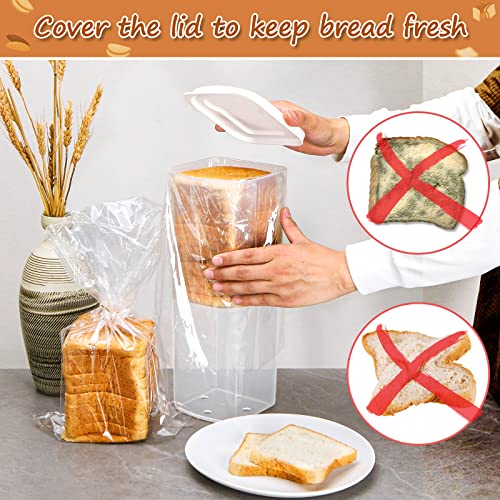 Darckle Bread Container For Kitchen Countertop, Plastic Loaf Bread Box Storage For Homemade Bread, Sandwich Bread Dispenser, Breadbox Containers Bread Loaf Keeper With Lid, Set Of 2 #TOP4