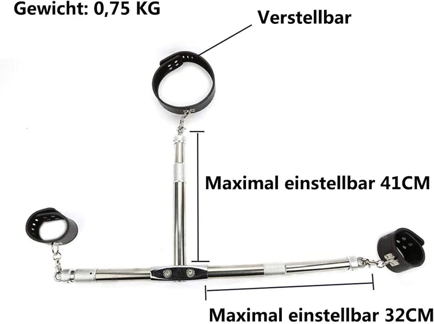 Edelstahl Bondage Erotik Set für Paare, Slave Fetisch Restraint Spreizstange mit Einstellbare Kragen/Halsbänder und Handfesseln Sexspiele Fetisch Sexspielzeug für Frauen Mann,Silber,paare