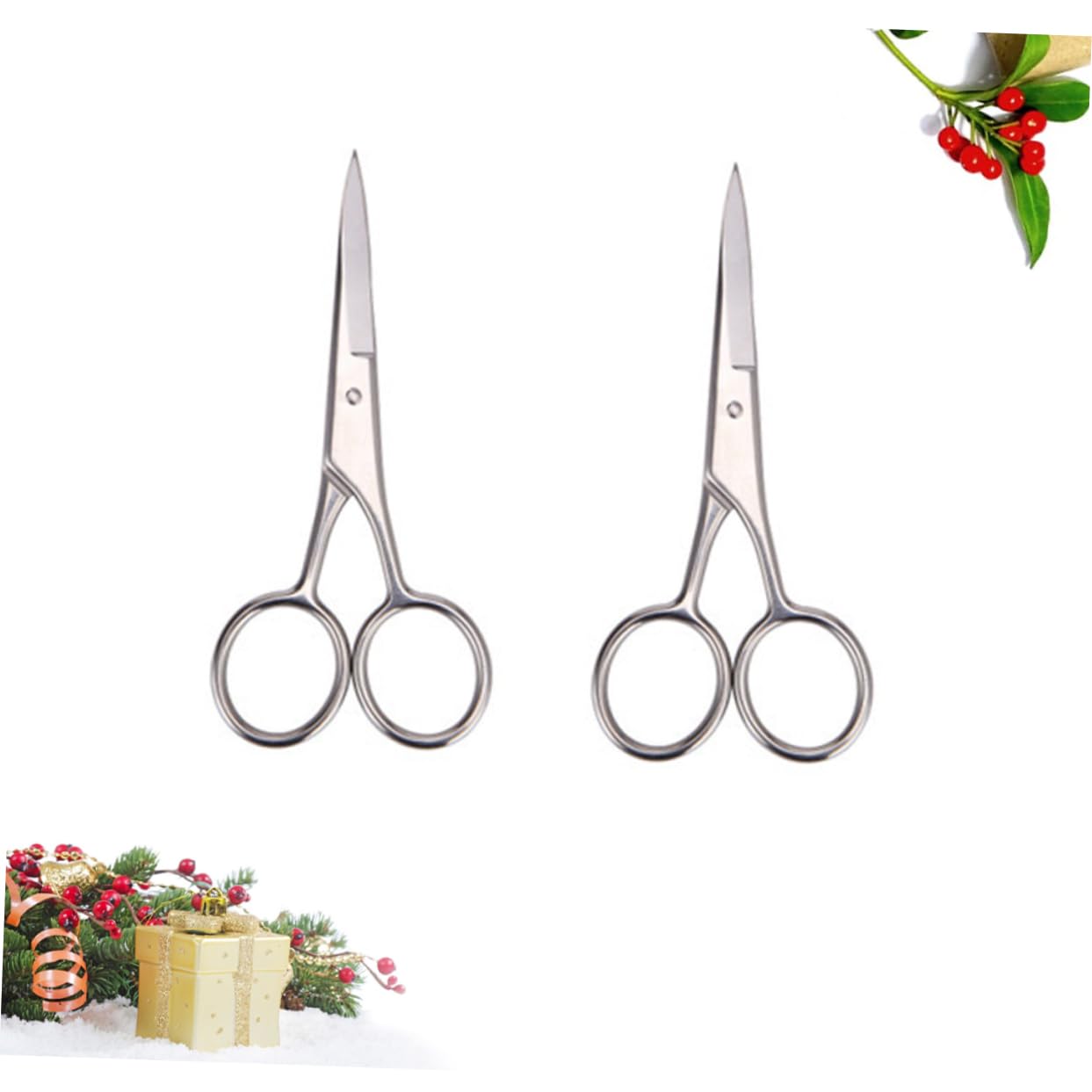 Beavorty 3 Set di Forbici per Baffi da Uomo Forbici di Precisione per Barba Robuste in Acciaio Inossidabile per Casa E Styling 2 Pezzi*3