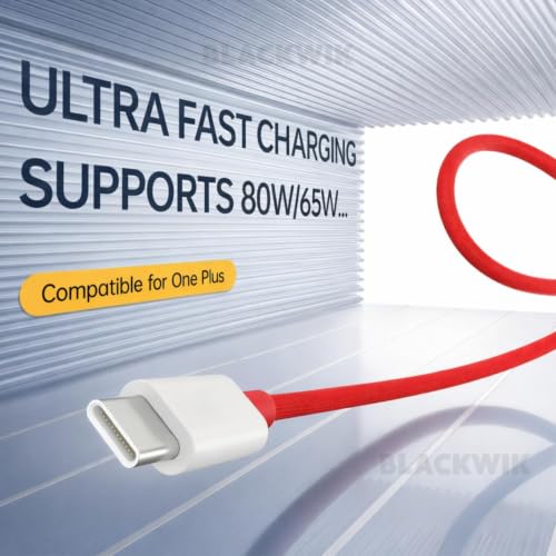 Image of Blackwik 80W USB to Type C Charging Cable Compatible with Oneplus devices