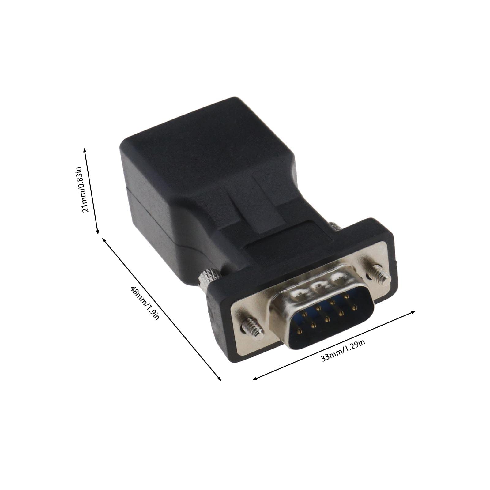EMSea 2PCS Adattatore Seriale RS232 a 9 Pin Da DB9 a RJ45 Convertitore Ethernet DB9 Maschio a RJ45 Femmina per Dispositivi RS-232 D-sub a 9 Pin Standard Computer Portatile Stampante