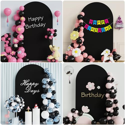 undefined Wokceer Wedding Arch Cover 8FT Spandex Fitted Wedding Arch Stand Covers Round Top Chiara Arch Backdrop Cover for Birthday Party Ceremony Banquet Decoration Black の商品画像 4