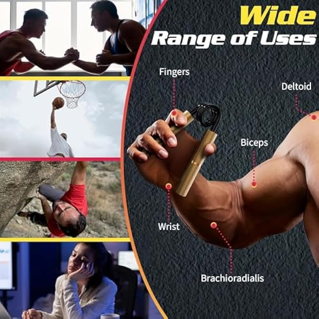 Grip Strengthener Set 6 Pack Metal Hand Grip 50-300LBS Heavy-Duty Grip Trainer Grip Strength Trainer Home Gym with 6 Rolls of Non-Slip Grip Tape