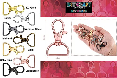 Image of DIY Crafts Pack of 3 Pcs, Silvery, Swivel Clasps Lanyard Snap Hooks Keychain Clip Hook Lobster Claw Clasp Metal Hook Clasp D Rings for Keychain Purse Hardwar(Pack of 3 Pcs, Silvery)