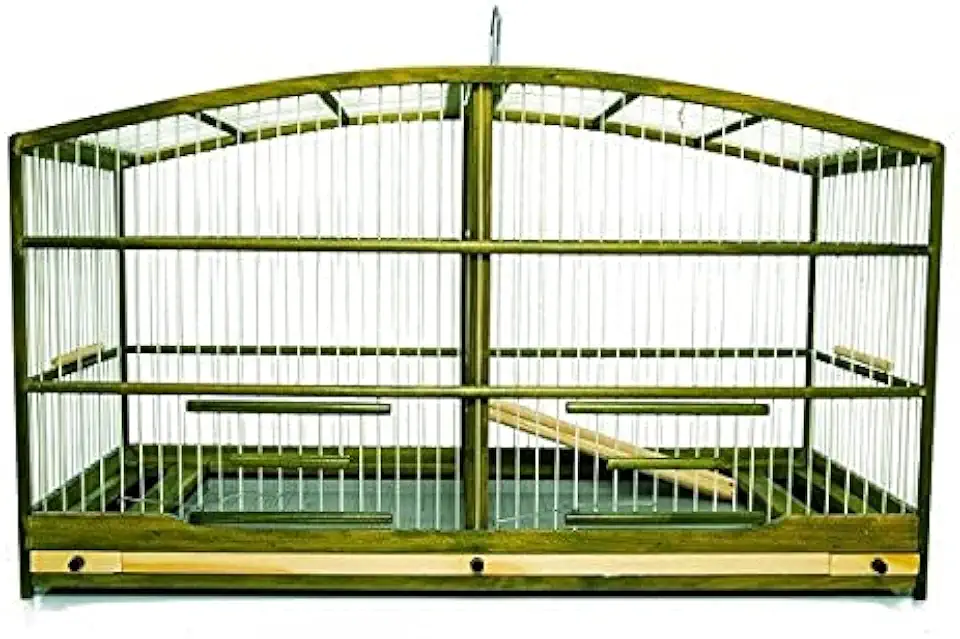 Gaiola de Reprodução, Abaulada Verde Musgo - Canário, Coleira e Curió