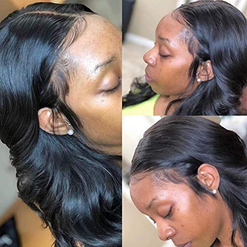 Beafay Lace Front Wigs Body Wave Brazilian Virgin Human Hair Wigs For Black Women T Shape Middle Part 150% Density Body Wave Wig Pre Plucked With Baby Hair Natural Color(10 Inch, T-Part Wig) #TOP3