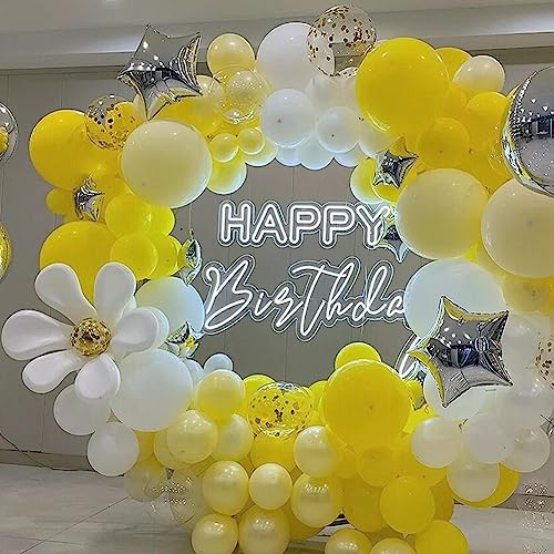 Image of 412pcs Yellow Balloon Garland Arch Kit 18 12 10 5 Inch Different Sizes Matte Latex Balloons for Baby Shower Birthday Wedding Honeybee Lemon Gender Reveal Sunflower Theme Party Decoration