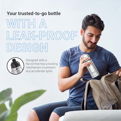Milton Small Vacuum Flask for Hot Drink 350 ml (12 oz), Stainless Steel Double Walled Insulated Water Bottle for 24 Hour Hot and Cold Drinks, Leak Proof, BPA Free, Food Grade, Thermosteel Flip Lid