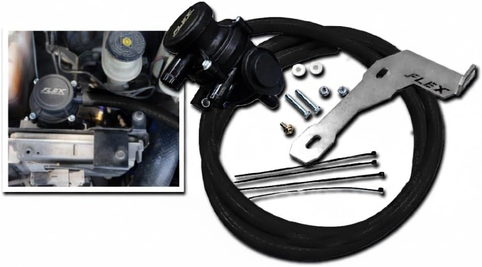 FLEX Oil Catch Tank Oil Catch Can for DMAX Year 2008-2011 MU-7, Trailblazer, Colorado 4JJ1 4JK1 [Black Line]