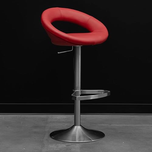 Miniatura 8 de ZURI Taburete de bar sin brazos giratorio de altura ajustable de media luna azul oscuro Azul,Rojo -