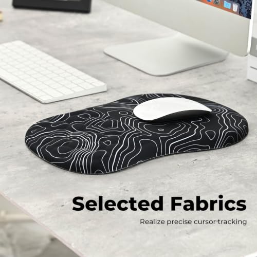 Image of EooCoo Mouse Pad Wrist Support with Massage Design,Ergonomic Mouse Mat,Mousepad Wrist Rest Pain Relief with Memory Foam&Non-Slip Silicone Base,Gaming Mouse Pads for Desk Accessories (12x8 inch,Stripe)