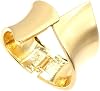 Wide Grooved Crystal Cuff Hinge Bangle Metal Shiny Punk Bracelet Great Polished Fashion Statement Bangles Gold Smooth Bangle Bracelet for Women Fashion Jewelry