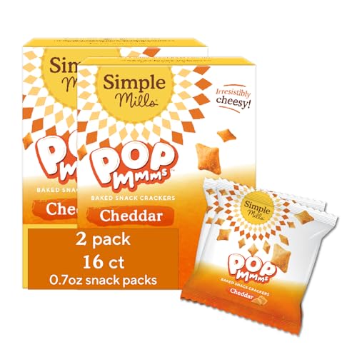 Simple Mills Pop Mmms Cheddar Baked Snack Pack Crackers, Gluten F...