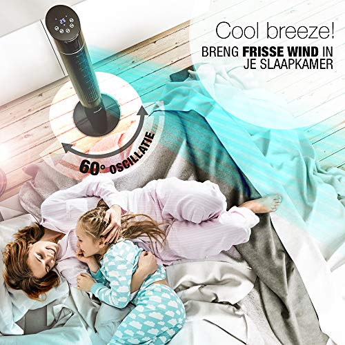 RelaxxNow VTX450 Multi-Sensor Touch Torenventilator met temperatuurweergave, 110 cm, stille zuilventilator met… - Image 4