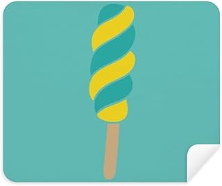 Yellow Green Spiral Sweet Ice Cleaning Cloth Screen Cleaner 2pcs Suede Fabric