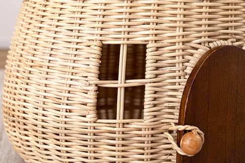 パレットライフ PaletteLife Extra Large Mushroom Storage Basket with Lid, Handwoven Rattan Decorative Basket, Fairy House Style Cottagecore Decor, Natural Wicker, 14" x 14" x 15" (36 x 36 x 38 cm) by パレットライフ - Image 5