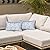 LVTXIII Set of 2 Patio Lumbar Pillows with White Piping, 12"x20" Fade Resistant Outdoor Lumbar Pillow with Inners for Home Patio Coach Sofa Use, A Pebble Blue