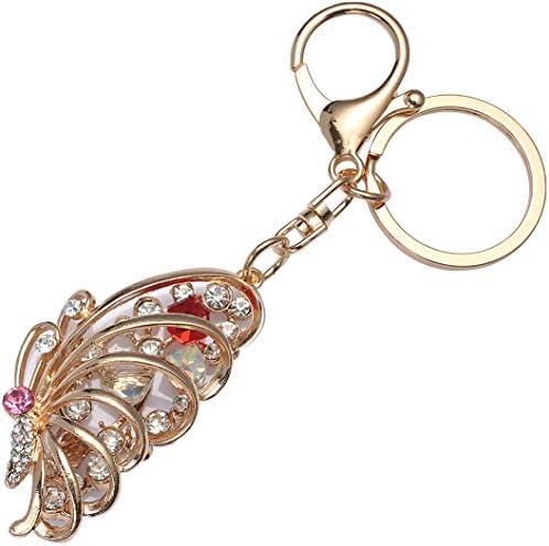 Keychain Handbag Key Ring Car Key Pendant Inlay Rhinestone Key Chain Butterfly